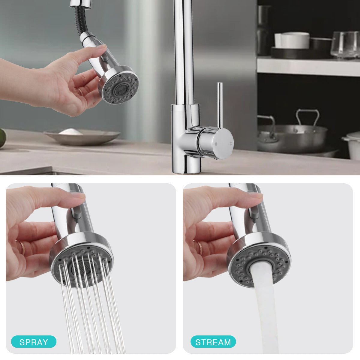 JassferryJASSFERRY Kitchen Sink Mixer Tap Pull Down Sprayer Pull Out Single Lever FaucetKitchen taps